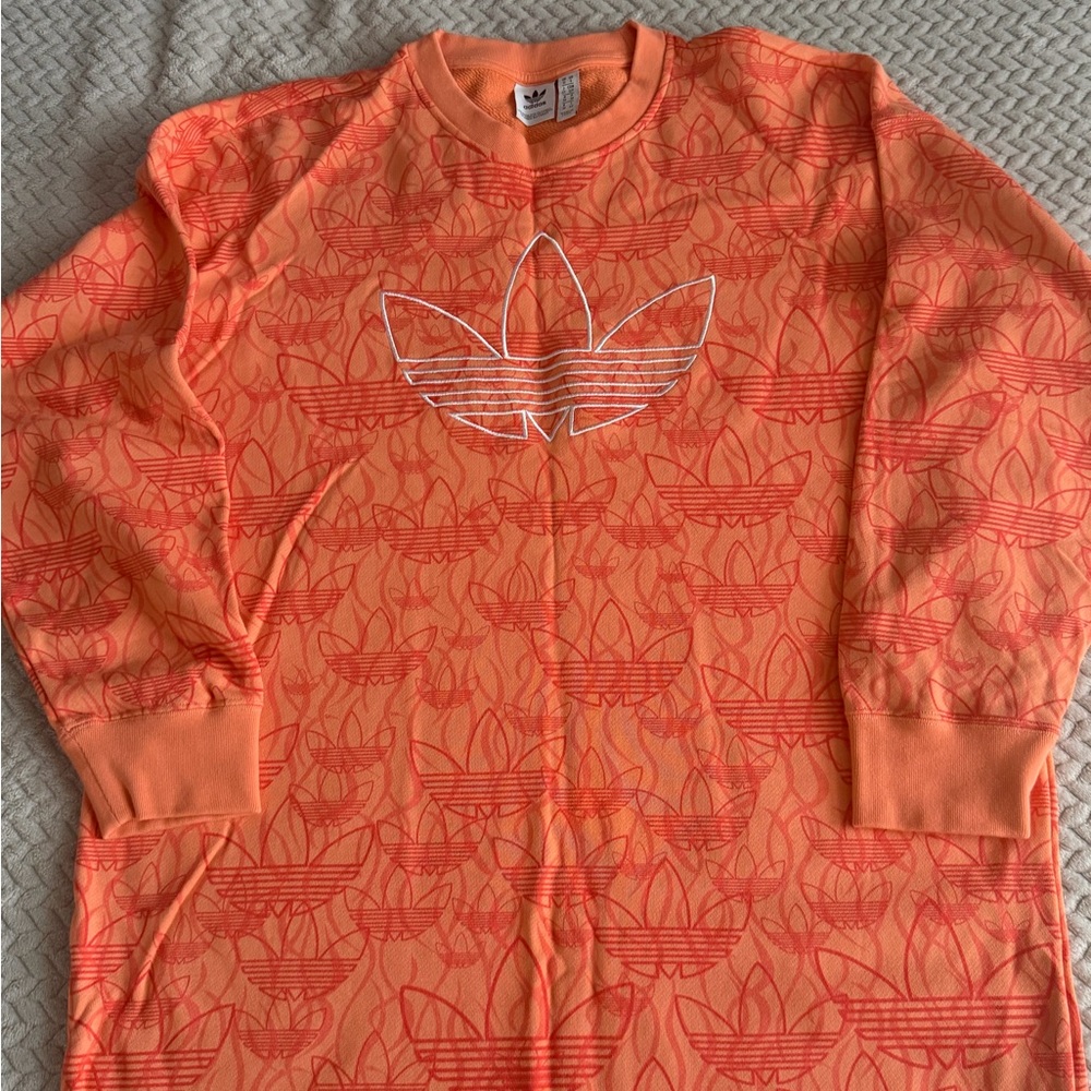 Adidas Vibrant Orange Patterned Dress - Picture 3 of 4